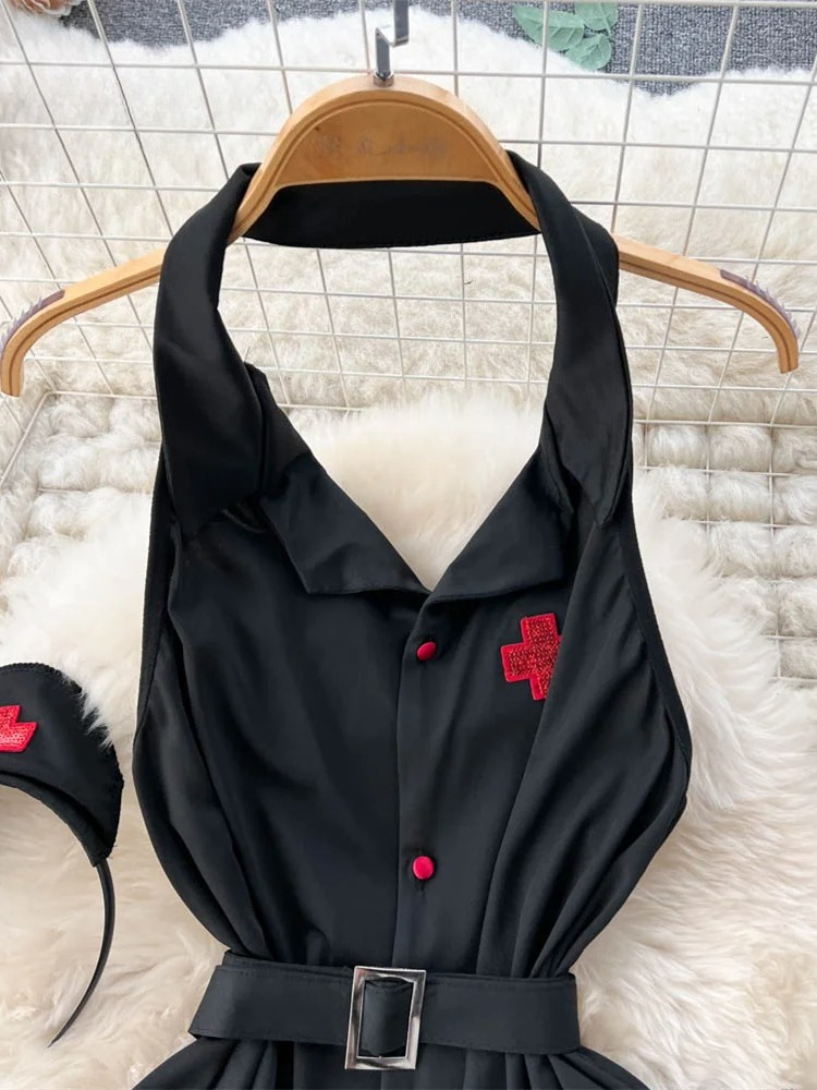 Erotic Fashion Sexy Halter Lin - Vintage Fashion Dresses 评论和价格