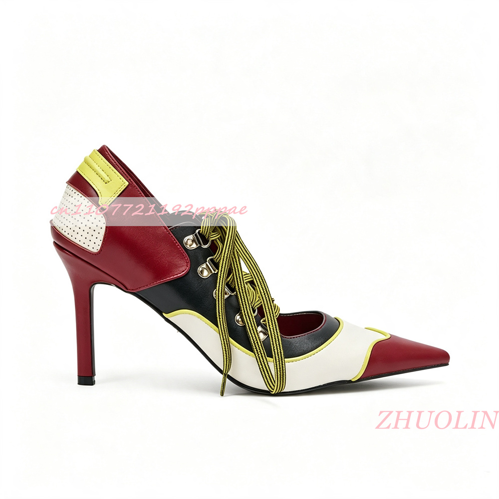 Women Lace Up Pumps Pointed To - Vintage Fashion Online 评论和价格
